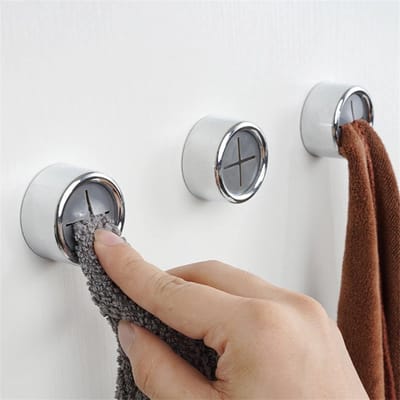 *** 4 Zelfklevende Handdoekhouder Set - Theedoek Klikhouder - Handdoek Klem - Wand Ophang Haak - van Heble® ***