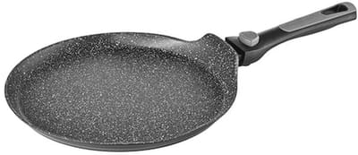 Pannenkoekenpan van Gesmeed Aluminium - 32 cm - Antiaanbaklaag - Afneembare Handgreep - Geschikt voor Alle Vuurtypes