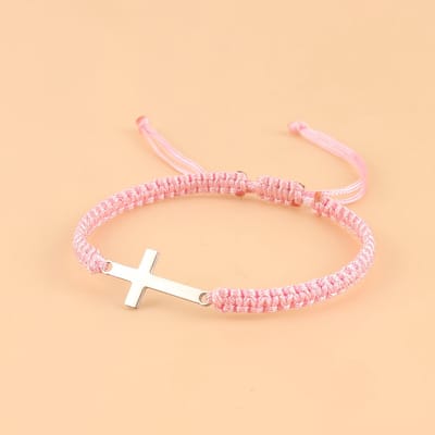 VANDAAG VERZONDEN - Armband - Kruis - Christelijk - Handmade - Roze