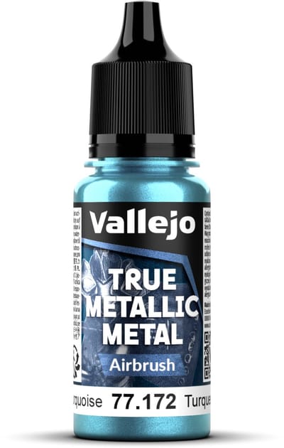 Vallejo Hobbypenseel - 77172 True Metallic Metal - Airbrush - Hydra Turkoois - Acryl - 18ml