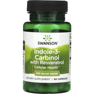 Indool-3-carbinol en resveratrol, 200 mg, 60 capsules