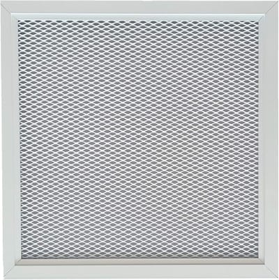 Ventilatierooster met Metalen Net - Wit Poedercoating RAL9016 - Luchtschacht Buiten Binnen - Luchtverspreider Heteluchtdiffusor - 30 x 30 cm