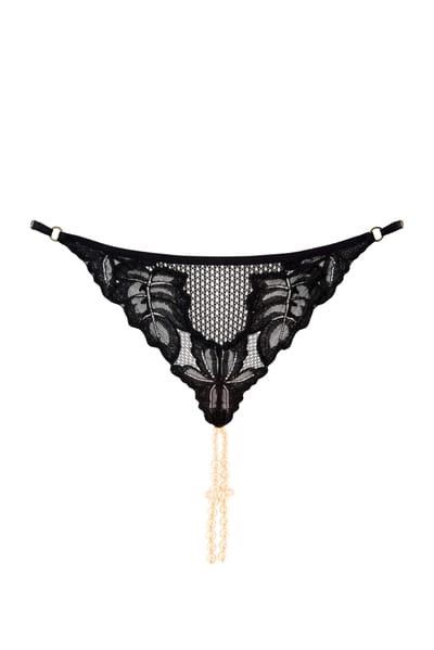 Bracli - London G-String Set - Luxus-Dessous-Set mit Perlen Größe S