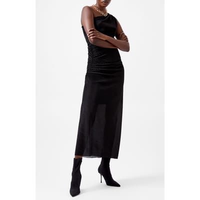 French Connection Talitha Plisse Maxi Dress Blackout Size: XL | Maxi Dresses Outlet | Dames | Zwart