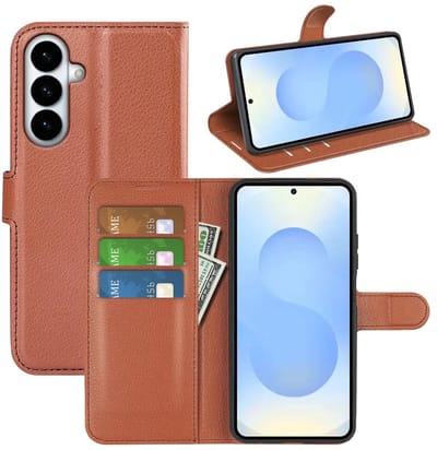 MobyDefend Hoesje - Geschikt voor Samsung Galaxy S26 Plus (S26+) - Kunstleren Wallet Book Case (Sluiting Voorkant) - Bruin