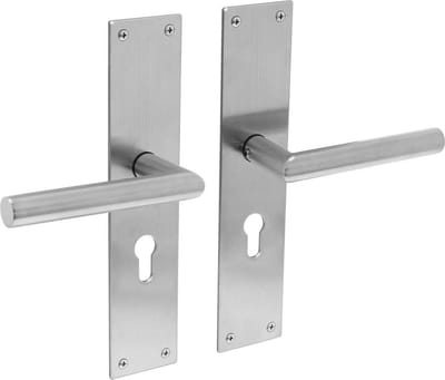 Intersteel Deurkruk Jura met schild 250x55x2mm profielcilindergat 55mm rvs geborsteld