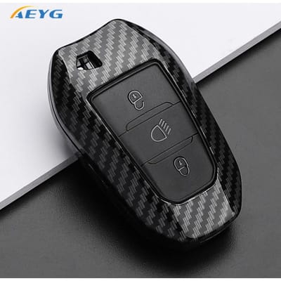 ABS Koolstofvezel Auto Sleutelhoes Cover Voor Peugeot 308 408 508 2008 3008 4008 5008 Voor Citroen C4 C6 C3-Xr Sleutelhanger Accessoires black