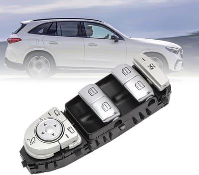 Elektrische Raamschakelaar - Vensterknop Bestuurderszijde - Auto Onderdeel Vervanging - Directe Pasvorm OE Nummers - Zwart Zilver