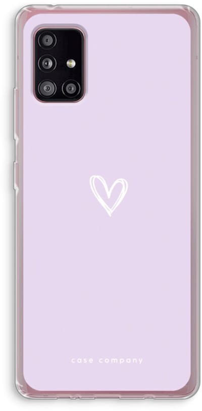 Case Company® - Hoesje geschikt voor Samsung Galaxy A51 5G hoesje - Klein hartje paars - Soft Cover Telefoonhoesje - Bescherming aan alle Kanten en Schermrand