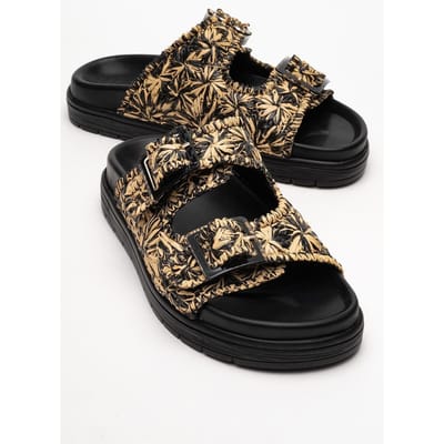 Milana Leer Double‑Strap Sandaal (Women)