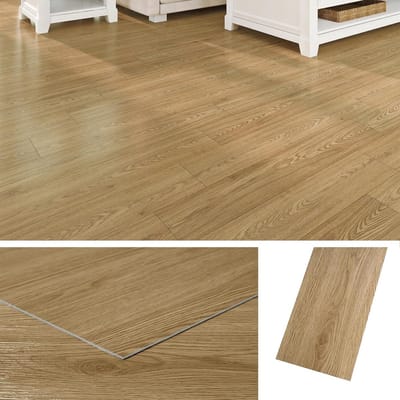 Dikke PVC Vloertegels met Houtlook - Zelfklevend Vinyl voor Badkamer en Keuken, 18 Stuks 90x15CM