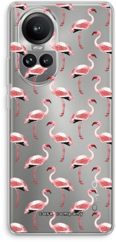 Case Company® - Hoesje geschikt voor Oppo Reno 10 Pro hoesje - Flamingo - Soft Cover Telefoonhoesje - Bescherming aan alle Kanten en Schermrand
