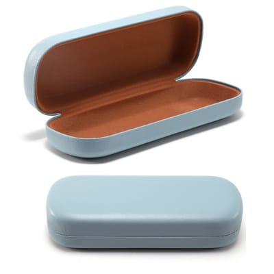 Brillenkoker-Hard case-Brillendoos-Brillenhoes-PU-leren brillenkoker-16 x 6.4 x 3.6cm-Geschikt voor zonnebrillen en brillen op sterkte-Unisex brillenkoker-Blauw
