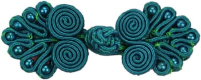 Retro Chinese Frog Knopen met Parels voor Cheongsam, Sjaals en Gebreide Jassen - 30 Paar Kledingaccessoires in Marineblauw