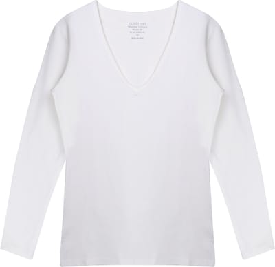 V-Neck T-Shirt LS - White - Claesen's®