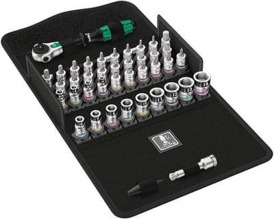 Ratelset - Dopsleutelset - Klus Klussen - Compacte Textielbox - 42 Delig - Meerkleurig