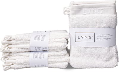 LVNG Washandjes – Set van 12 – 100% Biologisch Katoen – Hotelkwaliteit – GOTS-gecertificeerd – Off White