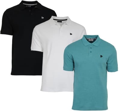 3-Pack Donnay - Polo (Noah) - Sportpolo - Heren - Black/White/Teal Blue (735) - maat M