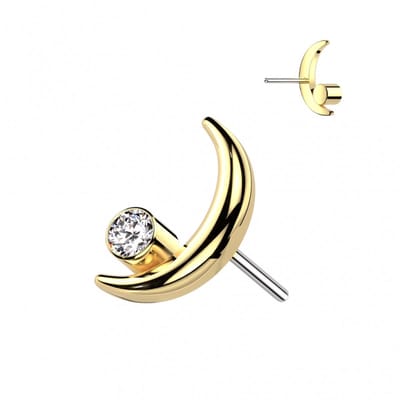 Piercing Crescent Moon 1.2x6 - goud - LMPiercings