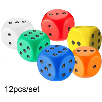 6/12 stuks/set Grote Schuimdobbelstenen Zachte Jumbo Stippeldobbelstenen 6-zijdige Schuimdobbelstenen Nep Jumbo Dobbelstenen Stuiterdobbelstenen