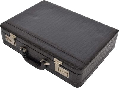 Attache Koffer - Laptoptas Aktetas - Zakelijk Gebruik - Croc Print - 44 cm - Zwart