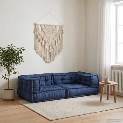 vidaXL - Modulebankeenheid - 3 - st - Stof - Indigo - 140 - x - 70 - x - 36 - cm