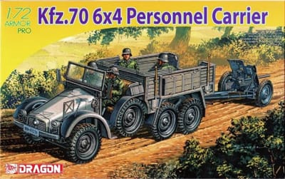 Dragon Modelbouwpakket Militaire voertuigen - 7377 Krupp Prtoze Kfz. 70 6x4 Personnel Carrier Plastic - 1:72 - Modelbouw