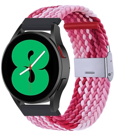 By Qubix - Braided nylon bandje - Roze gemêleerd - Geschikt voor Xiaomi Redmi Watch 5 Active / Redmi Watch 5 Lite