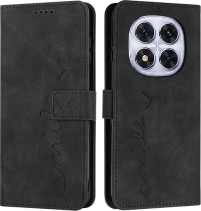 Coverup Hoesje - Geschikt voor Xiaomi Redmi Note 14 Pro 5G / Pro+ / Poco X7 Hoesje - Coverup Smile Book Case - Zwart