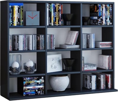 Media Opbergkast - CD DVD plank - Verzamelen Organiseren - 9 Variabele Legplanken - 102 x 83 x 23 cm