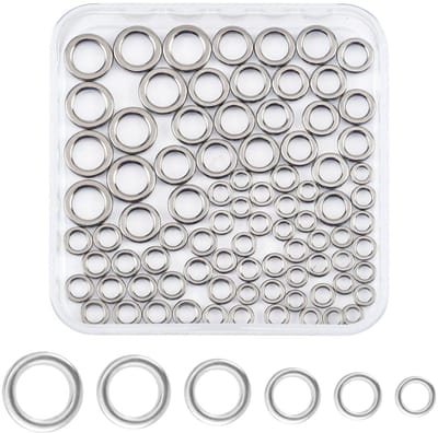Dailygoods - Vissen Lokken Connector - Roestvrijstalen Draaibare Ringen - 60 Stuks - Diverse Maten - Sterke Visuitrusting - Geschikt voor Zoutwater en...