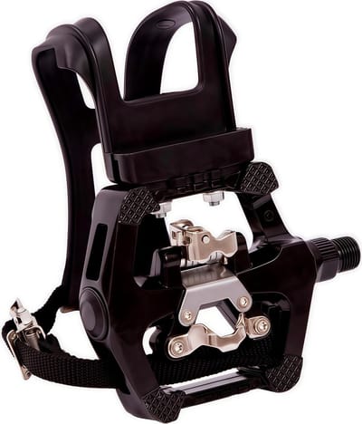 Professionele SPD spinning pedalen met riem en teenclips, 2-in-1 ontwerp voor Peloton en Schwinn, 9/16 inch as met afdichtingen voor optimale grip en prestaties