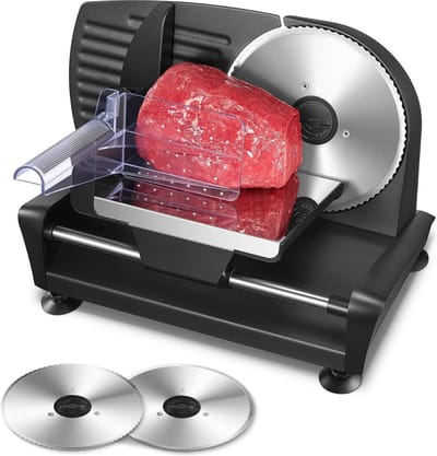 Pro Kitchen Snijmachine – Verschillende Diktes – RVS Snijblad – Vleessnijmachine voor Thuis – Broodsnijmachine – Snijmachine Allessnijder – Vleeswarensnijmachine - Zwart