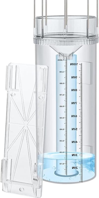 Regenmeter Buiten - Neerslagmeter Tuin - Weer Monitoren - Vogelafweer Ontwerp - 11 Inch Capaciteit - Transparant