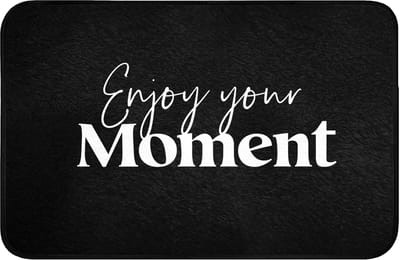 Badmat 60x40 cm - Antislip - Quotes - Enjoy your moment - Spreuk - Zwart - Badmatten voor badkamer - Badkamermat - Douchemat - Badkamer mat