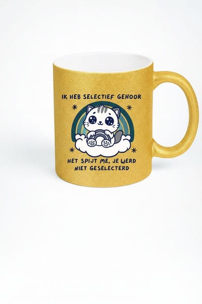 Grappige Koffiemok - Ik Heb Selectief Gehoor - Cadeau voor Koffieliefhebber