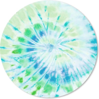 Muismat rond 20x20 cm - Mousepad Tie dye - Hippie - Blauw - Ronde muismatten