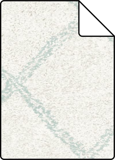 Proefstaal ESTAhome behang oosters berber tapijt vergrijsd mintgroen en mat wit - 26.5 x 21 cm - 148665-S