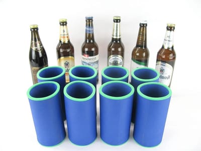 Fleskoelers Neopreen - Drankhoezen - Dranken Koel Houden - 5-6 mm Dik - 8 Stuks 0.5L - Blauw