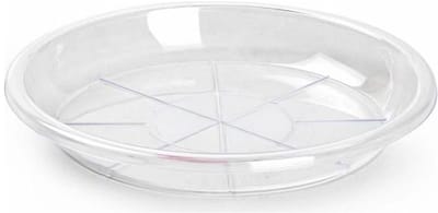 Plasticforte plantenpot onder schotel / opvang schaal - transparant - dia 16 cm - Kunststof - voor een pot met dia 20/22 cm - doorzichtig