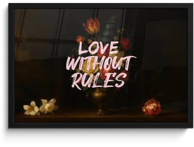 Poster in lijst - Fotolijst 60x40 cm - Posters - Liefde - Modern - Bloemen - Posterlijst zwart - Decoratie - Wanddecoratie woonkamer - Muurdecoratie slaapkamer