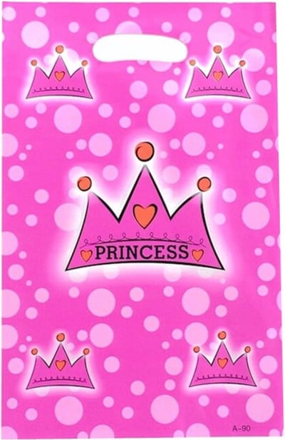 10x Plastic Uitdeelzakjes - Traktatie Zakjes Voor Uitdeelcadeautjes - Uitdeelzakjes Kinderfeestje - Uitdeeltasjes - Verjaardag - Feestje - 10 Stuks - 16.5x25cm - Princess