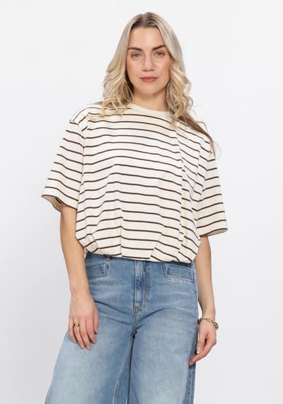 Beaumont Dolores Top Tops & T-shirts Dames - Shirt - Creme - Maat XL