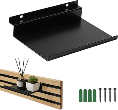 Acoustische Wandplank 25 x 15 cm, Geluidsabsorberende Planken voor Kantoor, Woonkamer en Slaapkamer, Eenvoudig te Monteren zonder Boren