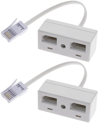 Dailygoods - Telefoon Splitter - Dubbele Telefoon Socket Adapter - Wit - BT