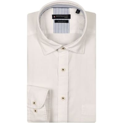 Giordano Overhemd Verona Button Under Washed Tencel Chambray Wit / male