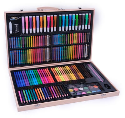 Zoem - Tekenset 180 delig in Koffer - Potloden - Stiften - Krijtjes - OliePastel - Accessoires