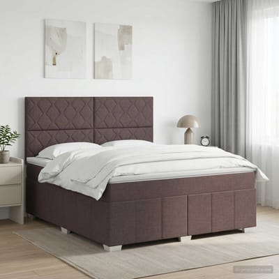 vidaXL - Boxspringbed - met - matras - Donkerbruin - 160 - x - 200 - cm - Stof