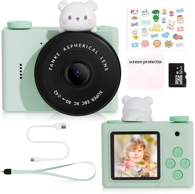 Snapling MINI Kindercamera - Ultra Compact Zakformaat - 1080P HD - Inclusief 32GB SD Kaart - Voor Kleine Handjes - Blauw/Roze - Cadeau 3 t/m 8 jaar