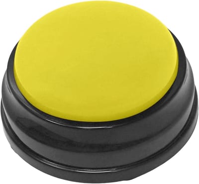 Opneembare Geluidsknop - Hond Trainingsknop - Huisdier Training - Eigen Stem Opnemen - 8.8 cm - Geel